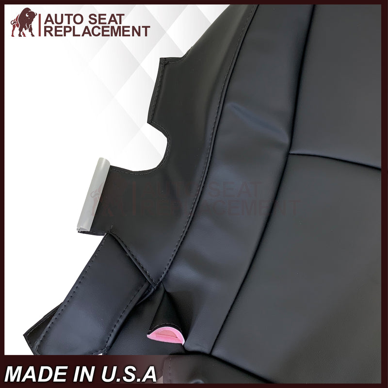 2004 - 2014 Toyota Highlander Driver OR Passenger Side Bottom NON-PERFORATED Genuine Leather/Synthetic Leather Seat Covers In Black - Auto Seat Replacement