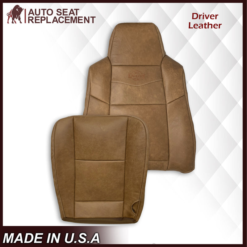 2002-2007 Ford F250 F350 King Ranch Replacement Raw Cowhide Genuine Leather OR Vinyl Front Seat Cover - Auto Seat Replacement