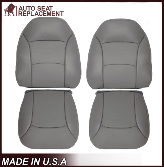 For 2003-2008 Ford E250 Econoline Van Perforated Front Vinyl Replacement Seat Covers in Flint Gray - Auto Seat Replacement