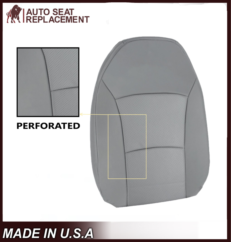 For 2003-2008 Ford E250 Econoline Van Perforated Front Vinyl Replacement Seat Covers in Flint Gray - Auto Seat Replacement