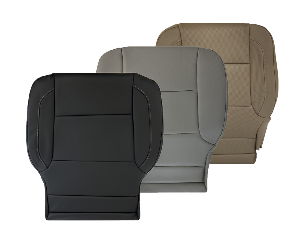 2014-2019 Chevy Silverado Tahoe Suburban & GMC Yukon Non-Perforated Leather Seat Cover Replacement in Black, Gray, or Tan - Auto Seat Replacement