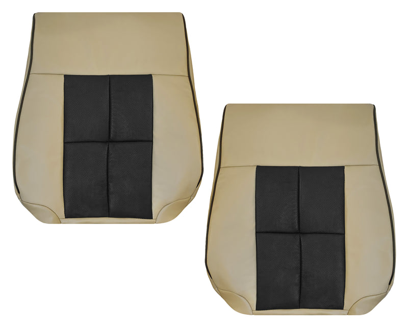 2007 - 2014 Lincoln Navigator Replacement Genuine Leather or Synthetic Leather Seat Cover in Tan & Black - Auto Seat Replacement