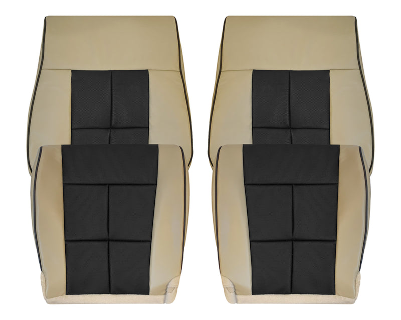 2007 - 2014 Lincoln Navigator Replacement Genuine Leather or Synthetic Leather Seat Cover in Tan & Black - Auto Seat Replacement