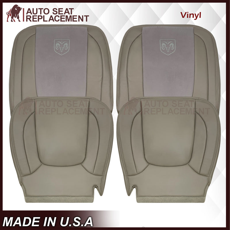 2004-2005 Dodge Ram 1500 2500 3500 4500 Laramie SLT Replacement Synthetic Leather & Suede Seat Cover In Tan - Auto Seat Replacement