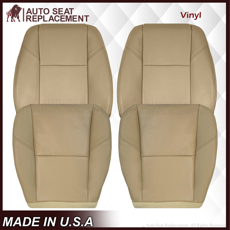 2007-2014 Chevy Silverado Suburban Tahoe Perforated Seat Cover in Light Cashmere Tan: Choose From Variation - Auto Seat Replacement