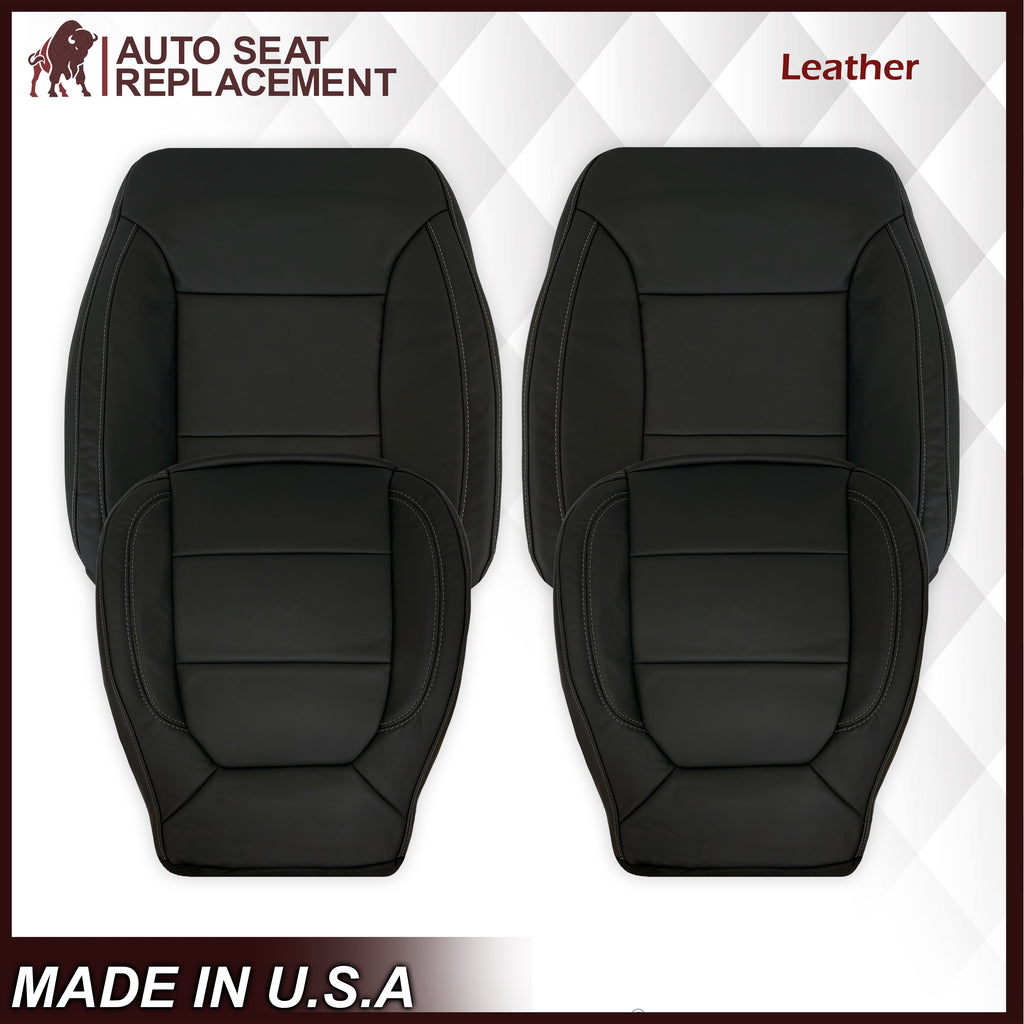 2019-2022 Chevy Silverado & GMC Sierra Perforated Leather Seat Cover Replacement in Black : Choose Your Side & Material