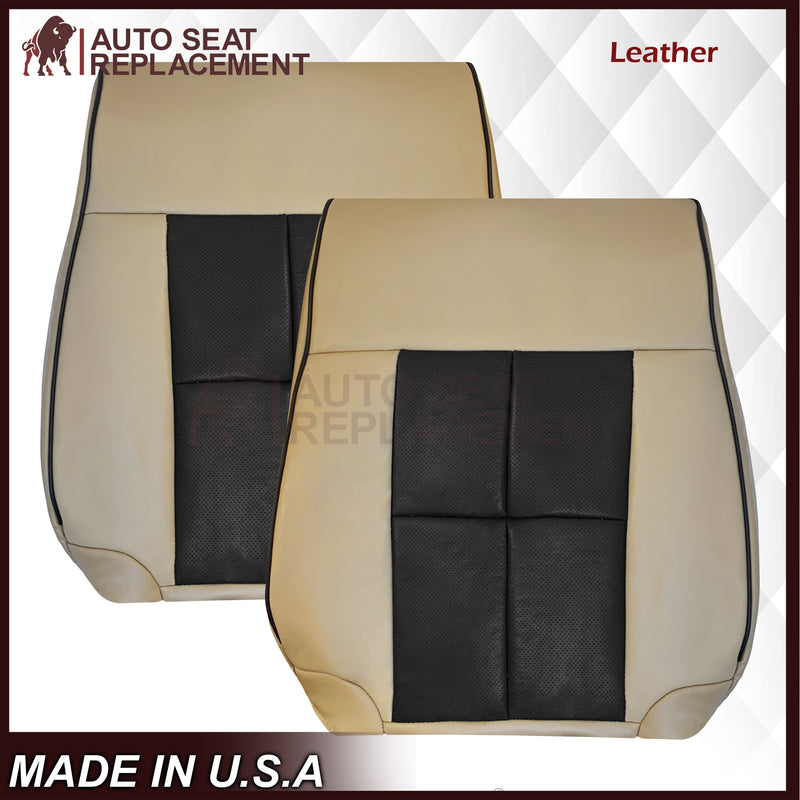 2007 - 2014 Lincoln Navigator Replacement Genuine Leather or Synthetic Leather Seat Cover in Tan & Black - Auto Seat Replacement