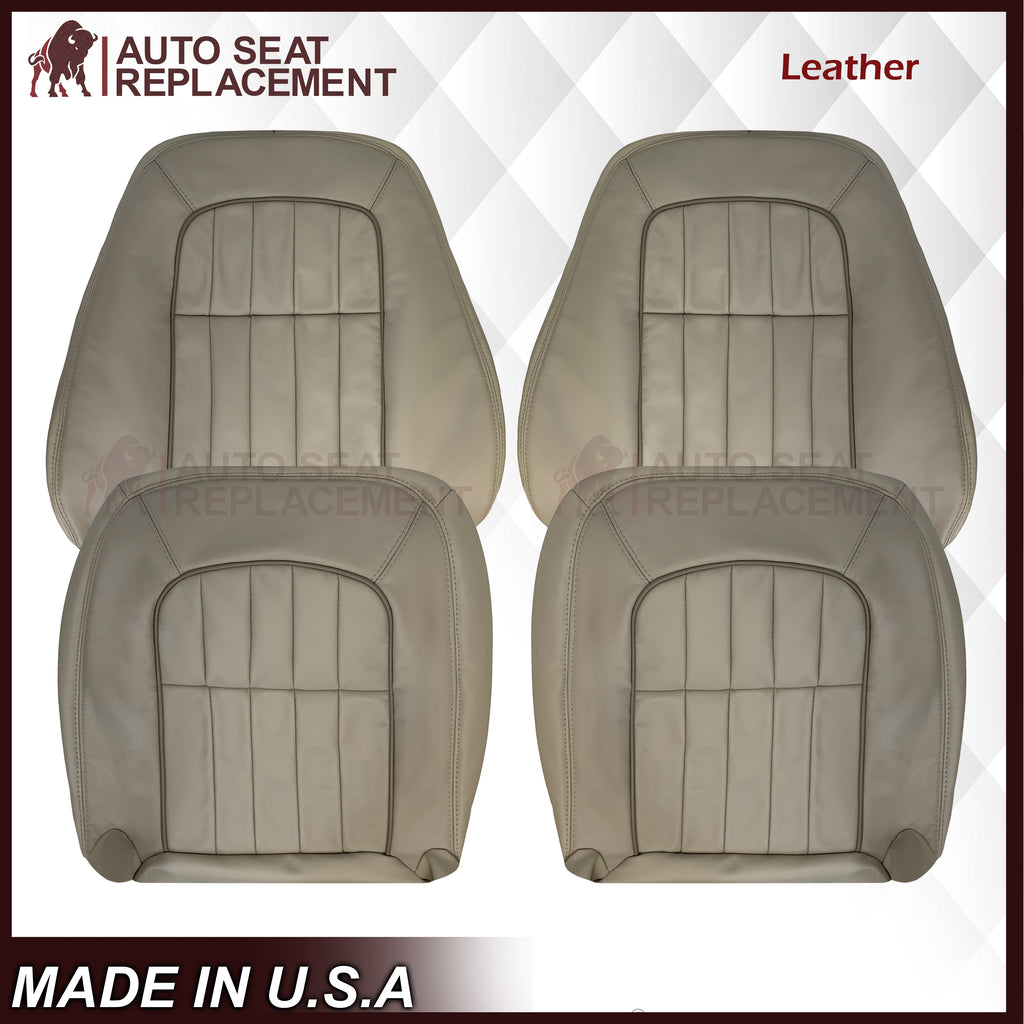 1997 - 2003 Jaguar XJ8, XJ6 4-Door L6 Genuine Leather OR Synthetic Leather Seat Covers In Oatmeal (Beige) - Auto Seat Replacement