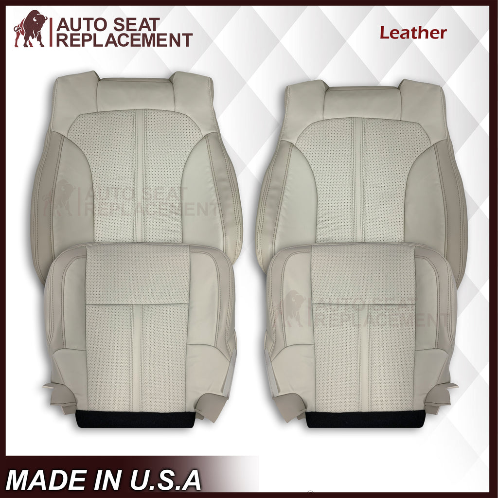 2009 - 2012 Lincoln MKS Replacement Seat Covers in Tan: Choose Genuine Leather or Vinyl - Auto Seat Replacement