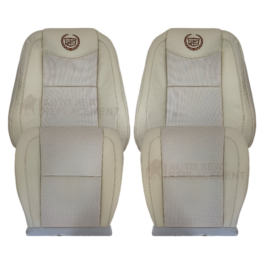 2007-2014 Cadillac Escalade Platinum Edition Driver-Passenger Top or Bottom Seat Covers in Light Tan - Auto Seat Replacement