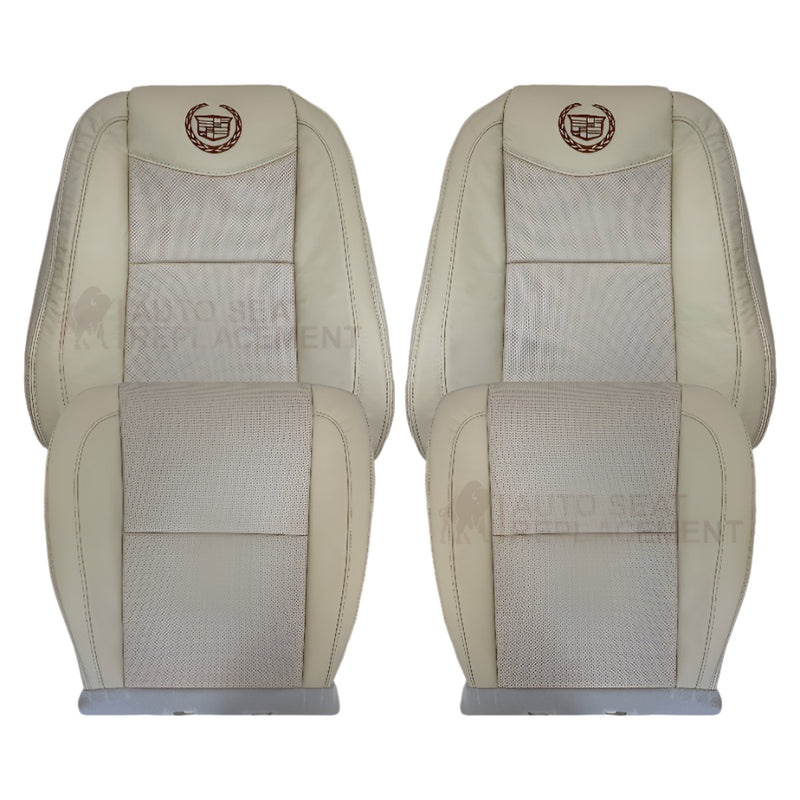 2007-2014 Cadillac Escalade Platinum Edition Driver-Passenger Top or Bottom Seat Covers in Light Tan - Auto Seat Replacement