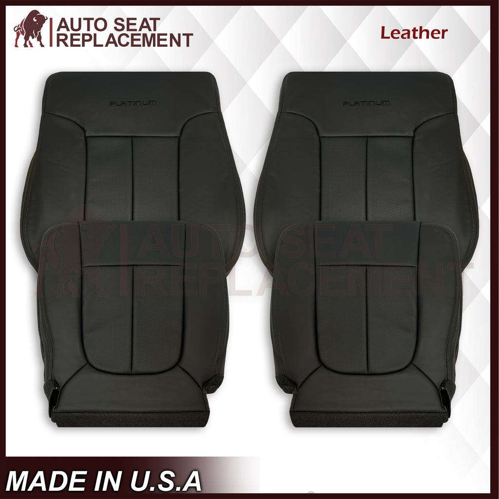 2009 - 2014 Ford F-150 PLATINUM EDITION Perforated Genuine Leather or Synthetic Leather Seat Covers - Auto Seat Replacement
