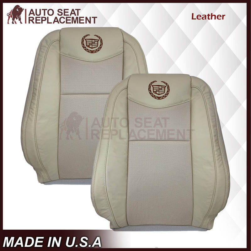 2007-2014 Cadillac Escalade Platinum Edition Driver-Passenger Top or Bottom Seat Covers in Light Tan - Auto Seat Replacement