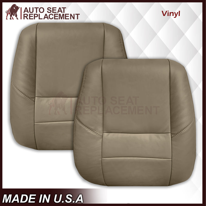 2001 - 2007 Toyota Sequoia Driver OR Passenger Side Top and Bottom Replacement Seat Covers In Tan: Choose your material - Auto Seat Replacement