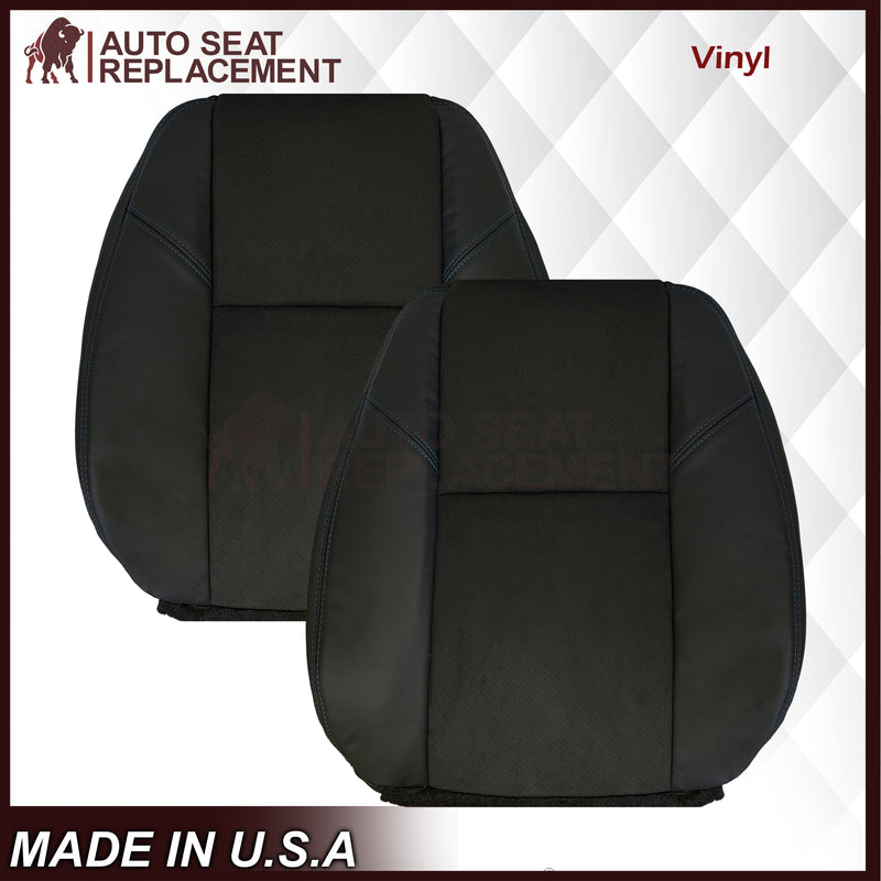 2007-2014 Chevy Tahoe Suburban Silverado CUSTOM Genuine Leather Or Synthetic Leather With Suede Perforated Insert Seat Cover in Black: Choose From Variation - Auto Seat Replacement