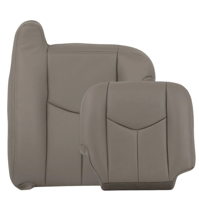 2003-2007 Chevy Silverado/Avalanche Seat Cover In Light Gray: Choose From Variation- 2000 2001 2002 2003 2004 2005 2006- Leather- Vinyl- Seat Cover Replacement- Auto Seat Replacement