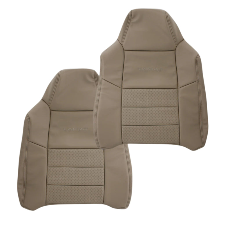 2002-2003 Ford F250 F350 Lariat Perforated Seat Cover in Tan: Choose Leather or Vinyl- 2000 2001 2002 2003 2004 2005 2006- Leather- Vinyl- Seat Cover Replacement- Auto Seat Replacement