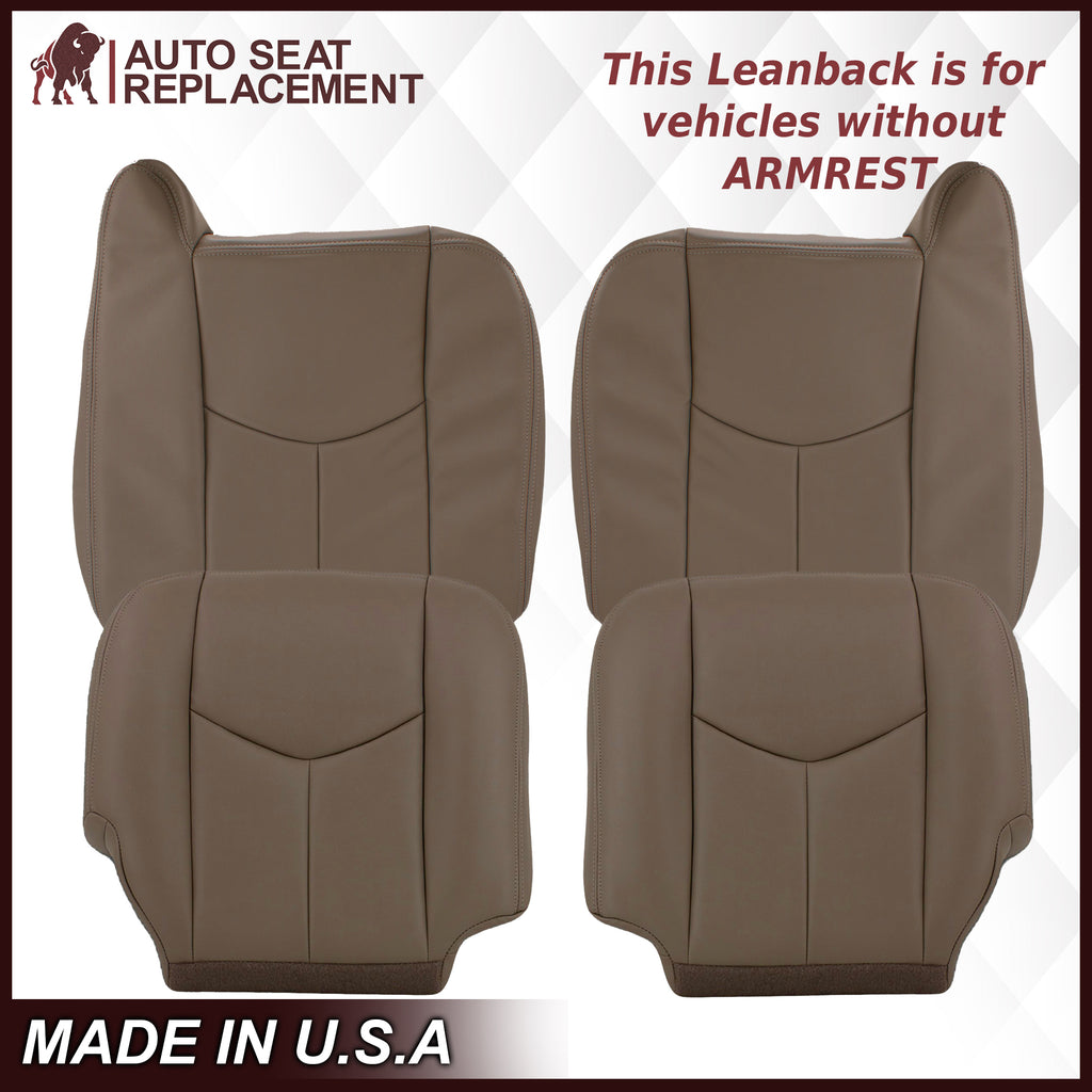 2003-2007 Chevy Silverado/Avalanche & GMC Sierra Work Truck Seat Cover in Tan 40/20/40 (Leanback Without Armrest): Choose Leather or Vinyl- 2000 2001 2002 2003 2004 2005 2006- Leather- Vinyl- Seat Cover Replacement- Auto Seat Replacement