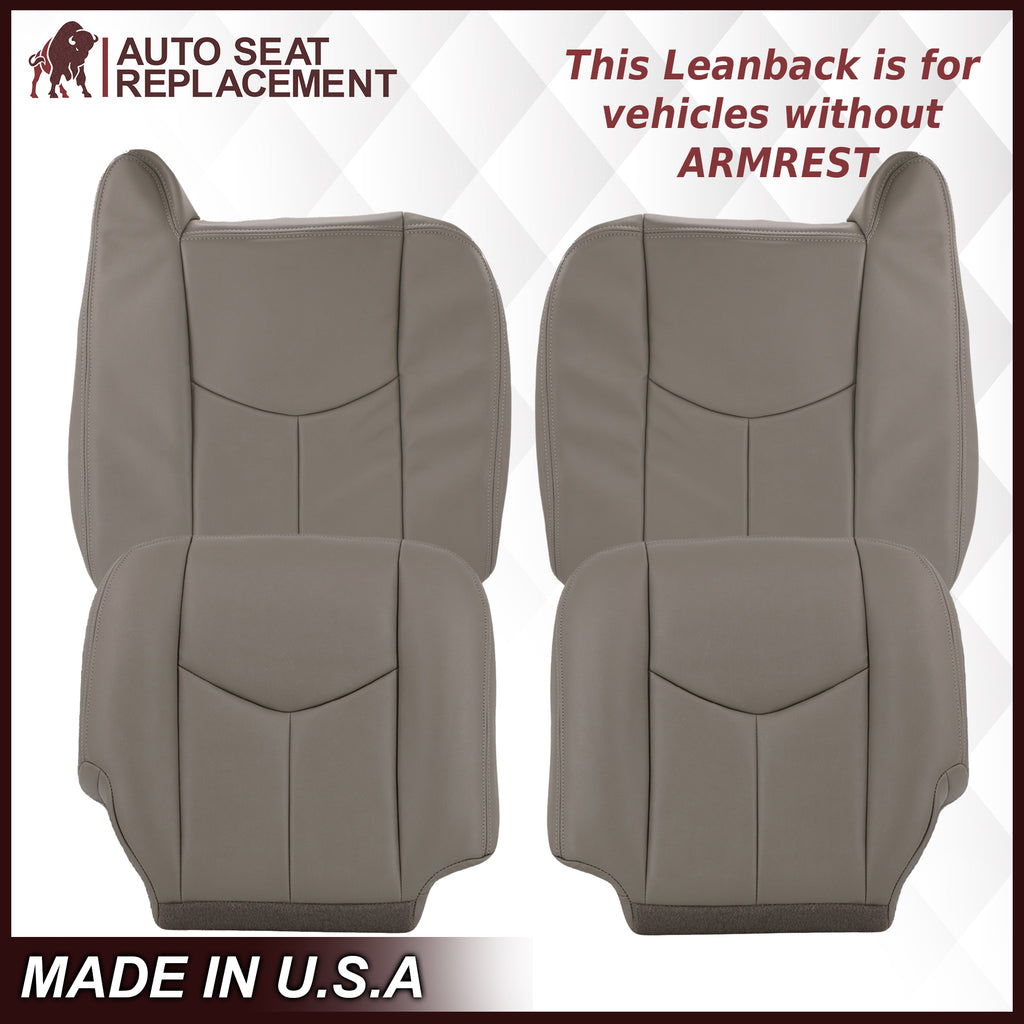 2003-2007 Chevy Silverado/Avalanche & GMC Sierra Work Truck Seat Cover in Gray 40/20/40 (Leanback Without Armrest): Choose Leather or Vinyl- 2000 2001 2002 2003 2004 2005 2006- Leather- Vinyl- Seat Cover Replacement- Auto Seat Replacement