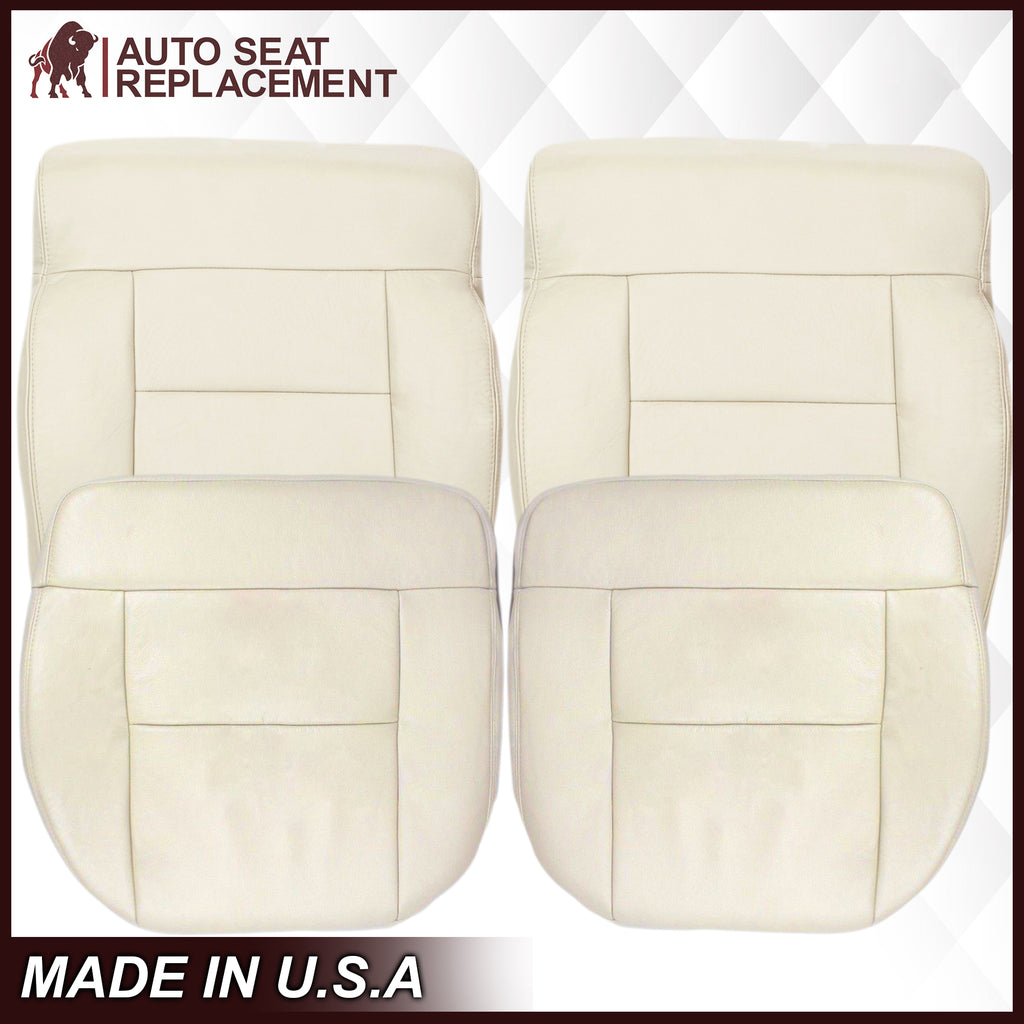 2004 Ford F150 Seat Cover in Light Parchment Tan: Choose Leather or Vinyl- 2000 2001 2002 2003 2004 2005 2006- Leather- Vinyl- Seat Cover Replacement- Auto Seat Replacement