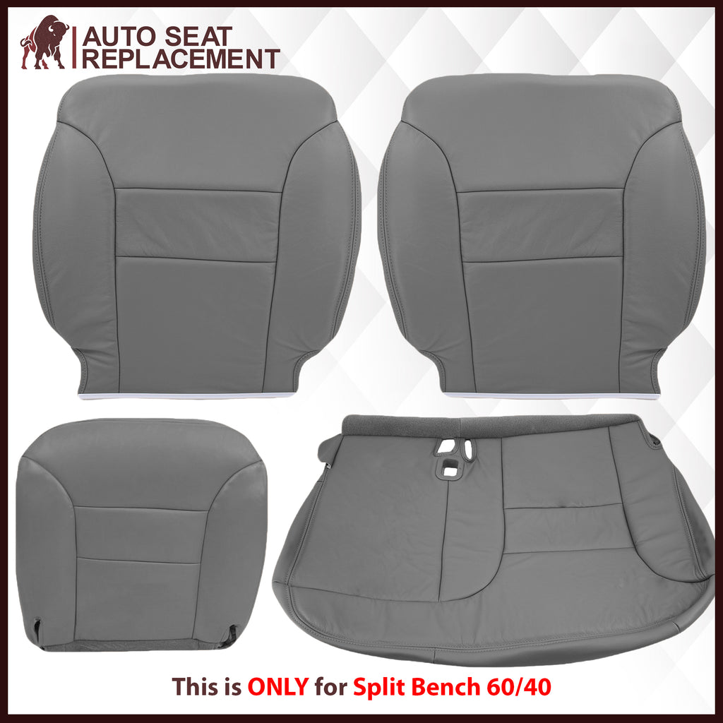 1995-1999 Chevy Tahoe/Suburban/Silverado Seat Cover in Gray (60/40 Bench Bottoms): Choose your options- 2000 2001 2002 2003 2004 2005 2006- Leather- Vinyl- Seat Cover Replacement- Auto Seat Replacement