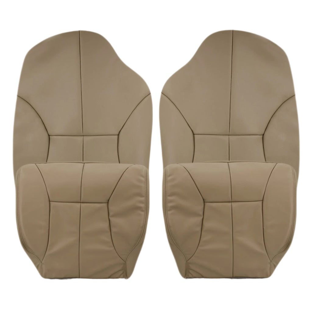 1998-2002 Dodge Ram 1500 2500 3500 (Backrest Without Logo) in Tan: Choose From Variation- 2000 2001 2002 2003 2004 2005 2006- Leather- Vinyl- Seat Cover Replacement- Auto Seat Replacement