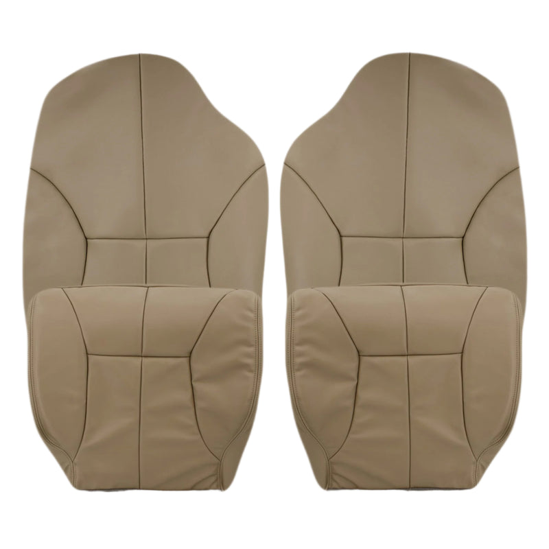 1998-2002 Dodge Ram 1500 2500 3500 (Backrest Without Logo) in Tan: Choose From Variation- 2000 2001 2002 2003 2004 2005 2006- Leather- Vinyl- Seat Cover Replacement- Auto Seat Replacement