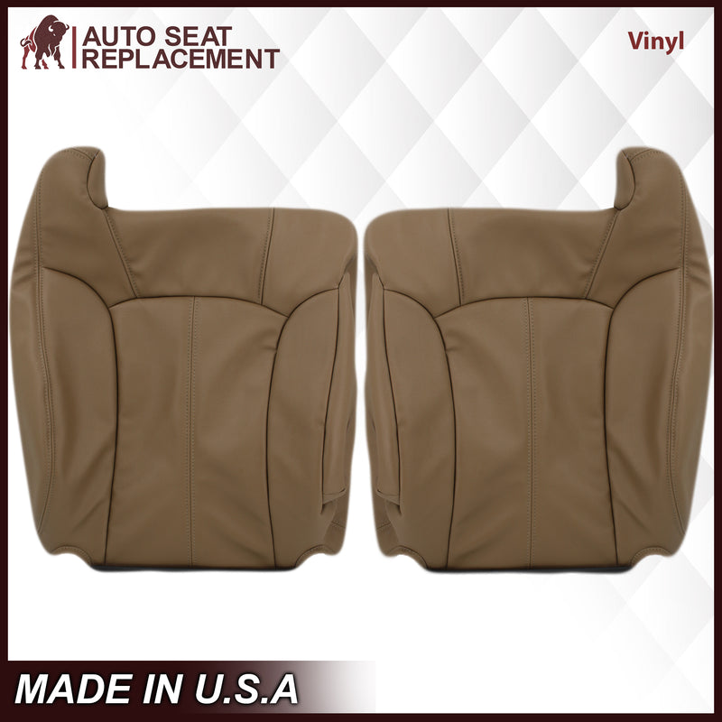 1999-2002 GMC Sierra SLT Seat Cover in Medium Dark Oak Tan (trim code 672 or 67i)- 2000 2001 2002 2003 2004 2005 2006- Leather- Vinyl- Seat Cover Replacement- Auto Seat Replacement