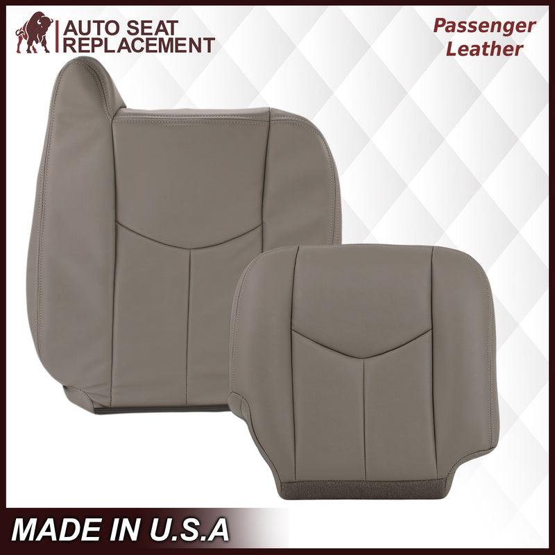 2003-2007 Chevy Silverado/Avalanche & GMC Sierra Work Truck Seat Cover in Gray 40/20/40 (Leanback Without Armrest): Choose Leather or Vinyl- 2000 2001 2002 2003 2004 2005 2006- Leather- Vinyl- Seat Cover Replacement- Auto Seat Replacement