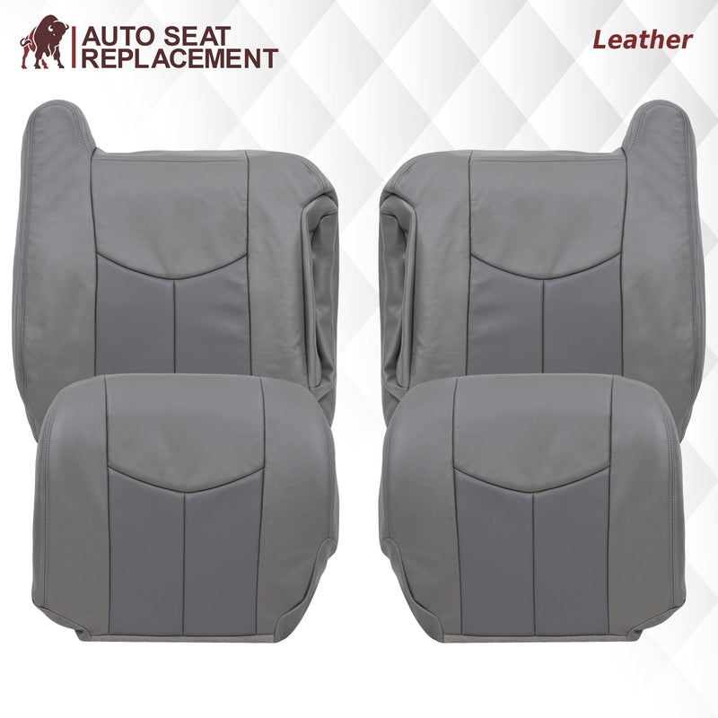 2003-2006 GMC Sierra & Yukon Denali Seat Cover in 2 Tone Gray: Choose From Variants- 2000 2001 2002 2003 2004 2005 2006- Leather- Vinyl- Seat Cover Replacement- Auto Seat Replacement