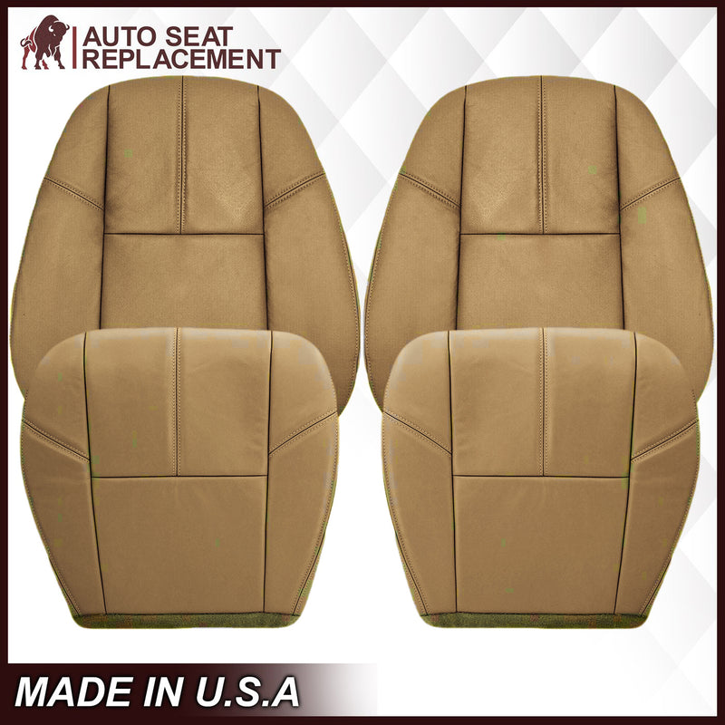 Soillar Front Leather AC Seat Cover & Foam Cushion Kit For 2007-2014 GMC Yukon Denali / Cadillac Escalade – Black