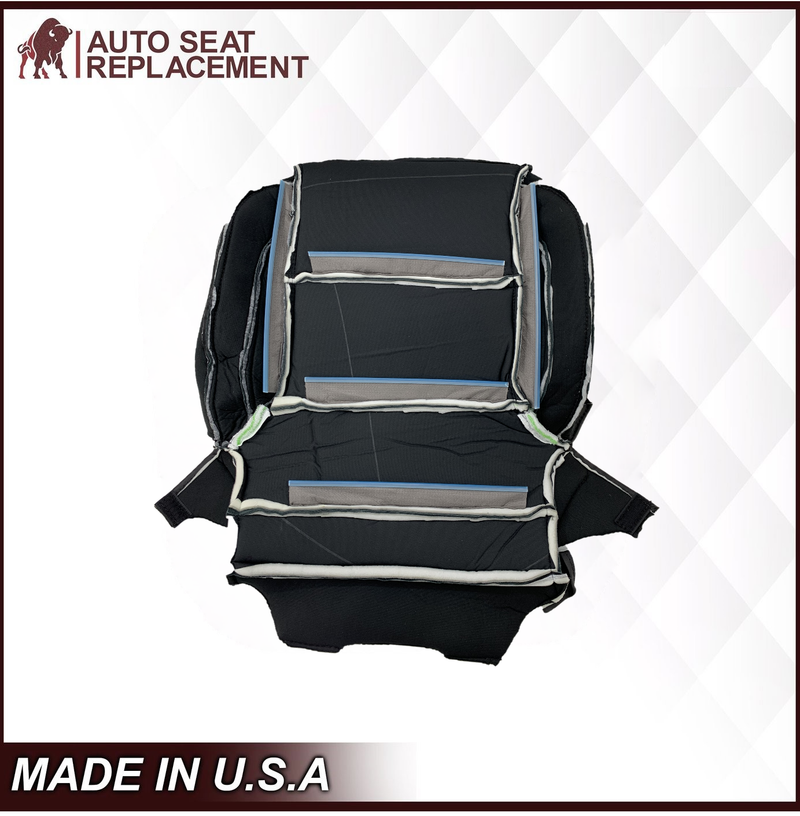 2014 2015 2016 2017 2018 2019 Chevy Silverado Tahoe Suburban & GMC Yukon Leather & Vinyl Seat Cover Replacement in Black (Jet Black) - Auto Seat Replacement