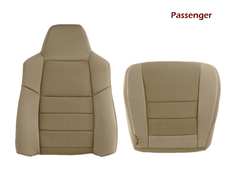 2003-2007 Ford F250 F350 Lariat Seat Cover in Pebble Tan Cloth Fabric - Auto Seat Replacement