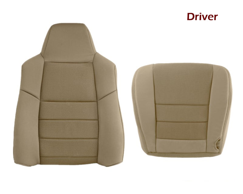 2003-2007 Ford F250 F350 Lariat Seat Cover in Pebble Tan Cloth Fabric - Auto Seat Replacement
