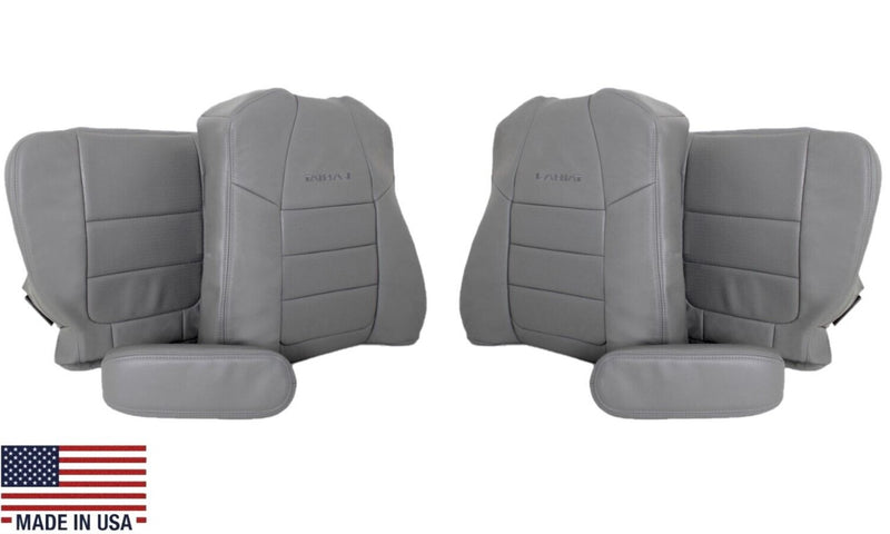 2001 2002 2003 2004 2005 2006 2007 Ford F350/F250 Lariat Extended Cab Perforated Leather Seat Cover in Gray - Auto Seat Replacement