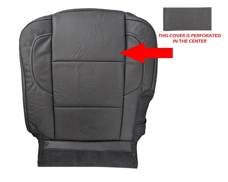 2014 - 2018 GMC Sierra Denali SECOND ROW PERFROATED Bottom in Jet Black Genuine Leather - Auto Seat Replacement