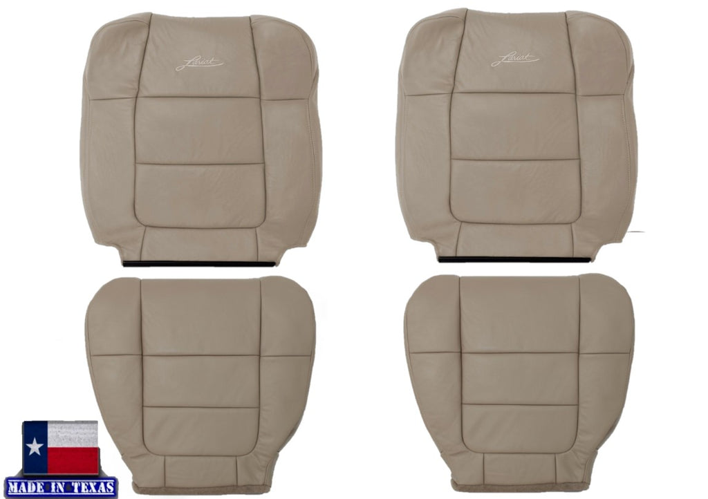 2001-2002 Ford F150 Lariat Crew Cab Seat Cover in Tan: Choose Leather or Vinyl