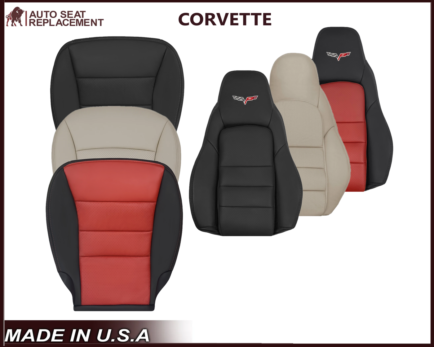 2005 - 2013 Chevrolet Corvette C6 Genuine Leather OR Synthetic Leather Replacement Seat Covers
