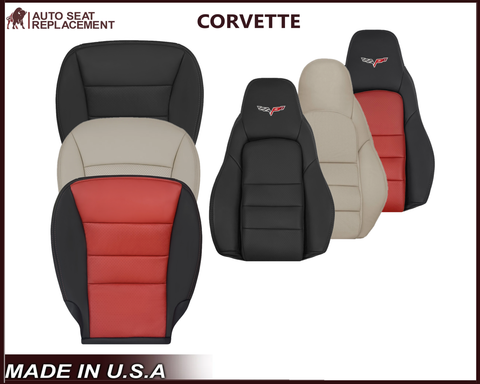 2005 - 2013 Chevrolet Corvette C6 Genuine Leather OR Synthetic Leather Replacement Seat Covers