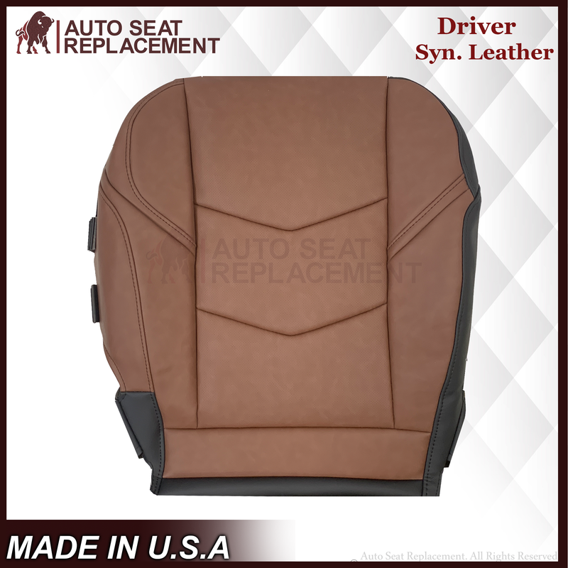 2015-2020 Cadillac Escalade Perforated Leather OR Syn. Leather Seat Cover Kona Brown: Choose From Variation