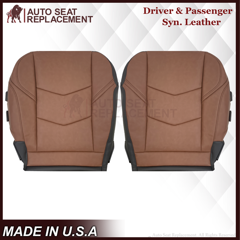 2015-2020 Cadillac Escalade Perforated Leather OR Syn. Leather Seat Cover Kona Brown: Choose From Variation