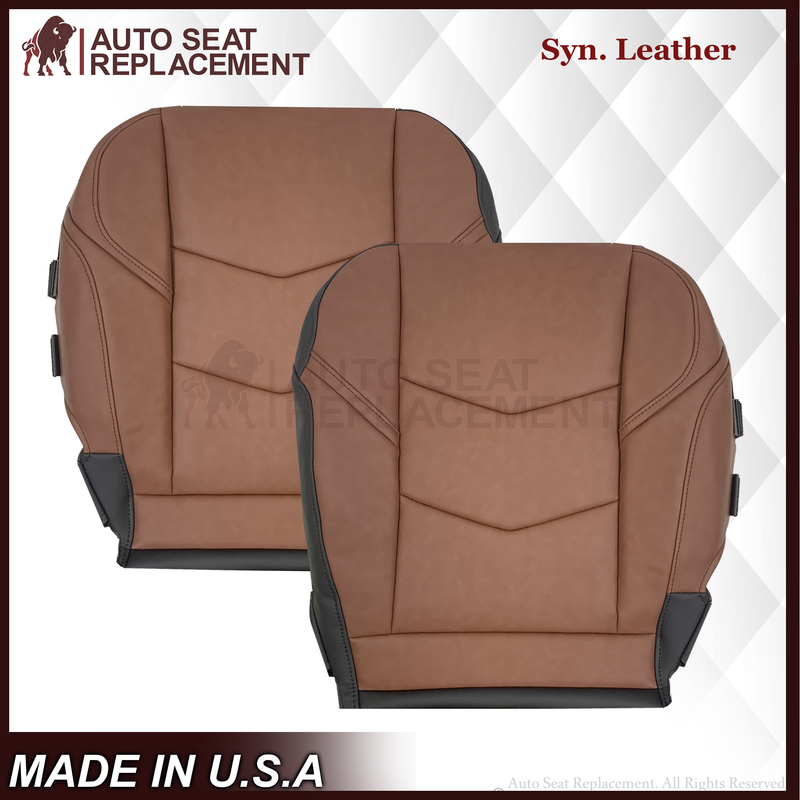 2015-2020 Cadillac Escalade Perforated Leather OR Syn. Leather Seat Cover Kona Brown: Choose From Variation