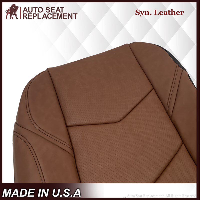 2015-2020 Cadillac Escalade Perforated Leather OR Syn. Leather Seat Cover Kona Brown: Choose From Variation
