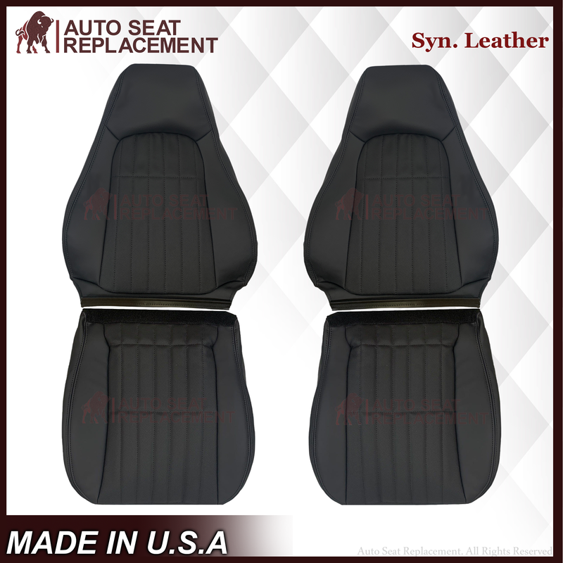 1997-2002 For Chevy Camaro SS Replacement Black Seat Covers In Synthetic Leather - Auto Seat Replacement