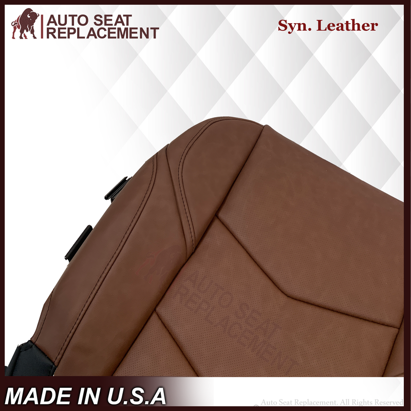 2015-2020 Cadillac Escalade Perforated Leather OR Syn. Leather Seat Cover Kona Brown: Choose From Variation