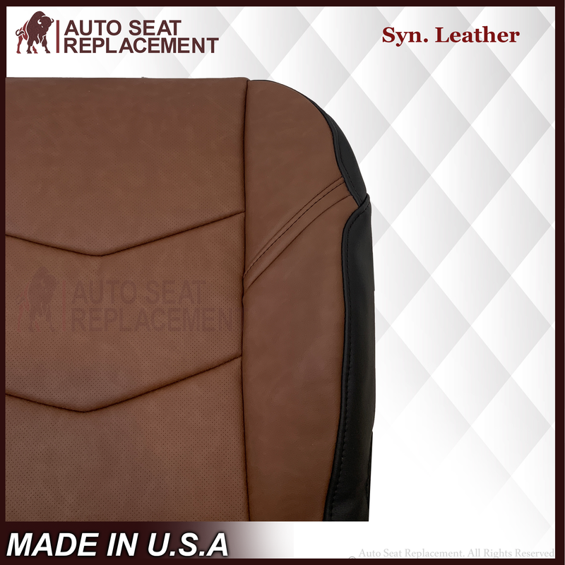 2015-2020 Cadillac Escalade Perforated Leather OR Syn. Leather Seat Cover Kona Brown: Choose From Variation