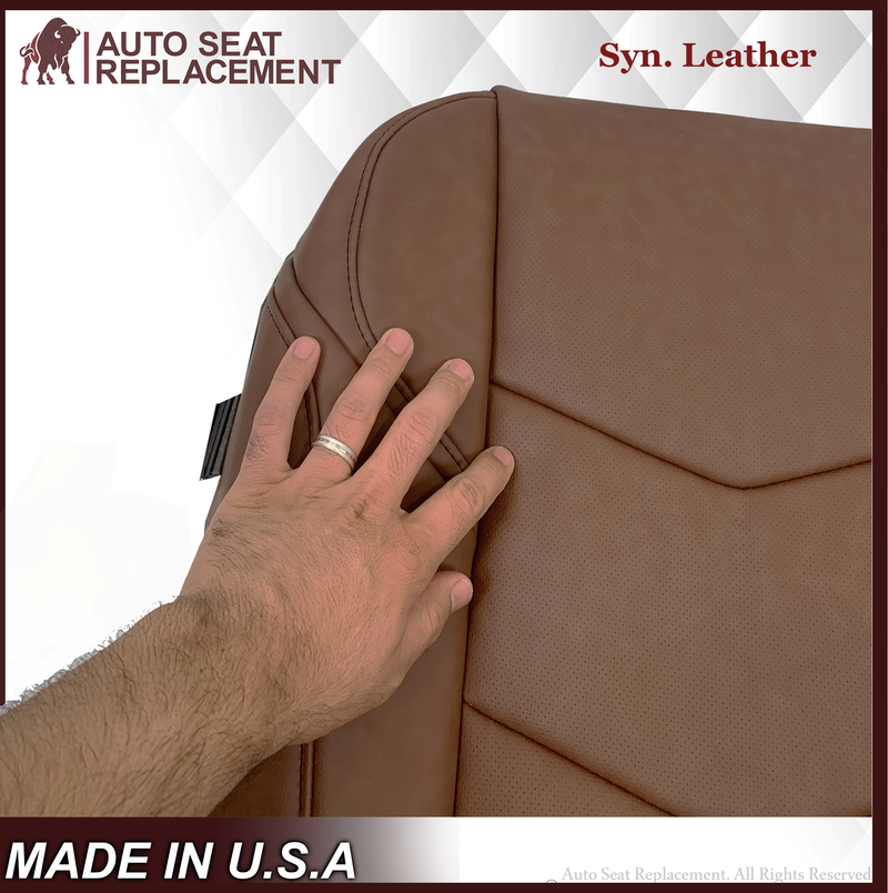 2015-2020 Cadillac Escalade Perforated Leather OR Syn. Leather Seat Cover Kona Brown: Choose From Variation