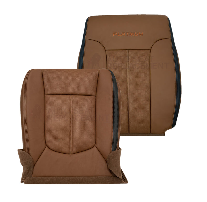 11-16 F250 Platinum Edition Driver Bottom Top Leather Seat Cover Brown