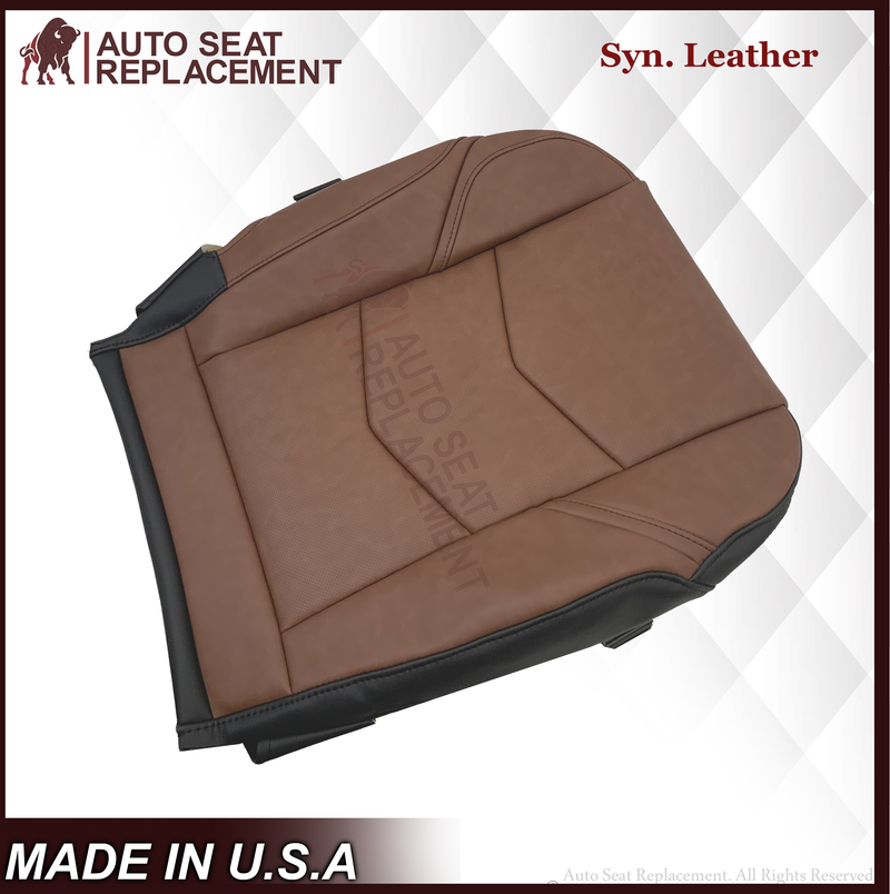 2015-2020 Cadillac Escalade Perforated Leather OR Syn. Leather Seat Cover Kona Brown: Choose From Variation