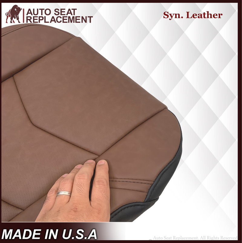 2015-2020 Cadillac Escalade Perforated Leather OR Syn. Leather Seat Cover Kona Brown: Choose From Variation